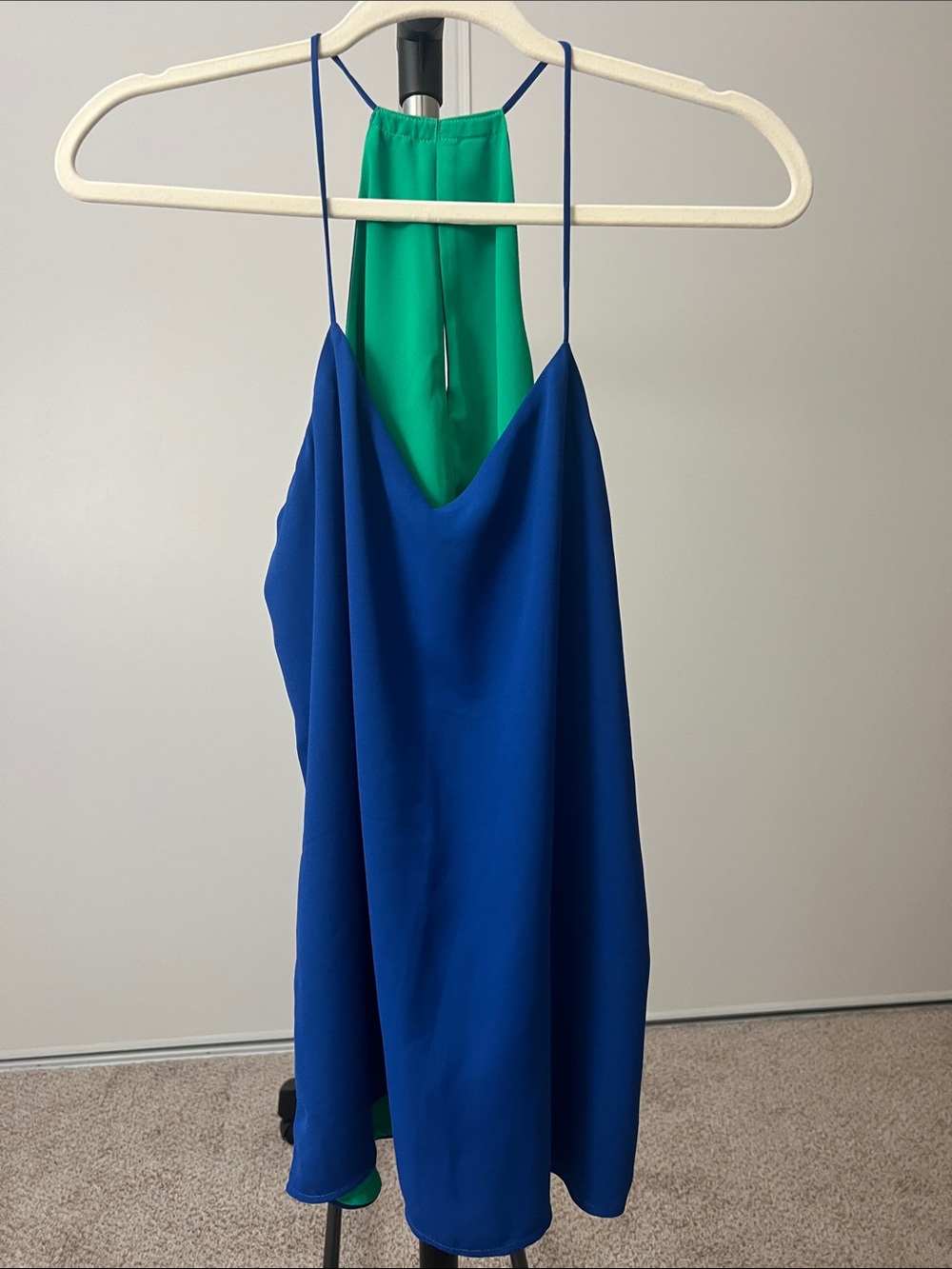 Express Blue and Green Silk-Look Two-Tone Cami